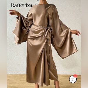 US 4 Small - Chiquease 2-Piece Midi Set (Batwing Top + Knotted Skirt) - NEW